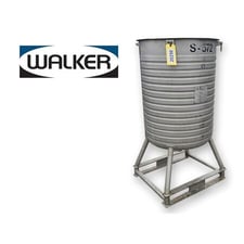 100 gallon Walker, Stainless Steel portable jacketed vertical tank kettle, 27.5" diameter, 34.5" straight