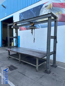 Lodestar, 12' shop made crane system with (2) 1 ton CM electric hoist