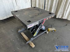 2500 lb. Autoquip #24S25, hydraulic scissor lift table, 36" x 36" platform, 32" raised height, 3/4 HP
