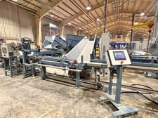 Conception #CRP-180, Short Block Feeder Infeed Conveyor, 4 m L x 1.2 m width, 200 mm x 7mm L belt conveyor