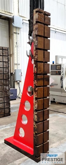 12" x 99.5" x 40" T-Slotted Angle Plate, 13 horizontal T-Slots, 1 vertical T-Slot, #43235