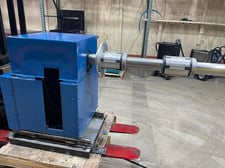 Rewind stand, 36" wide, 3" shaft diameter, 40" OD rolls, belt driven motor