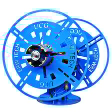 11000 lb. ERWTech / UCG, double uncoiler, 12" width, 78" outside dimensions, 18"-20" ID, pneumatic brake