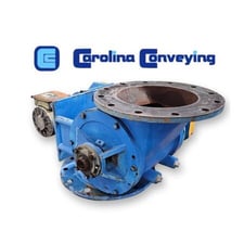 12" Carolina Conveying #12RVOC, side entry rotary airlock valve, Carbon Steel construction, round flange