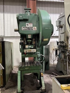 60 Ton, Minster #6SS, OBI press, 5" stroke, 14.5" Shut Height, air clutch & brake, 90 SPM, 2001