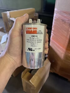 Dayton #2MEF4, Motor Dual Run Capacitor, 45/5 microfarad Rating, 60/50 Hz, 370 VAC