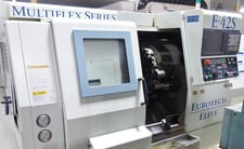 Eurotech #E-42-S, slant bed CNC lathe, Fanuc 18T, 15.7" swing, sub spindle, collet chuck