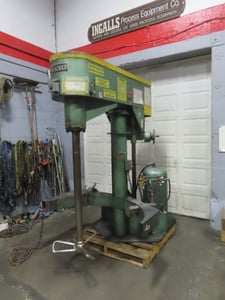 Schold, bow-tie mixer, explosion proof, 20 HP, vari-speed, floor mount, air over oil lift, 3 blade