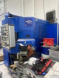 Diskus Werke #DDS-600-XR, vertical double disc grinder, 23.64" diameter wheel, Siemens Sinumerik, 2015