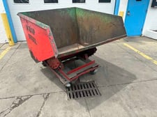 Roura, 1-1/2 cubic yard self dumping hopper, 29" x 3" fork pocket, 57" ouside length, 45" height