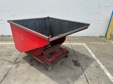 Roura, 1-1/2 cubic yard self dumping hopper, 29" x 3" fork pocket, 70" ouside length, 45" height