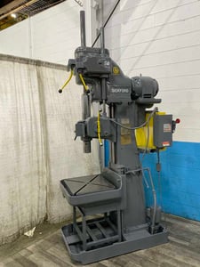 14" Cincinnati Bickford, single spindle drill, box column, 24" x 21" table, collant, 7.5 HP