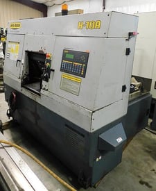 10" x 10" Hyd-Mech #H-10A, automatic horizontal bandsaw, 1-1/4" x 12' 6" x .042" blade, 50-350 FPM, 16" wheel