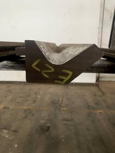 67" L, Press Brake Top Goose Neck Male Die, 3" width, 3" depth, 1/2" tang