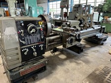 25" x 120" Clausing #25", engine lathe, 15" swing over cross slide, inch/metric, 4-jaw 24" chuck, 1990