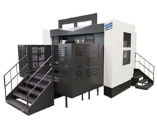Niigata #HN80E-5X, 5-Axis CNC horizontal machining center, 49.2" X, 48.4" Y, 47.2" Z, 6000 RPM, 80 automatic