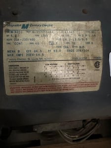 5 HP 1745 RPM Magnetek, Frame L184T, 208-230/460 Volts, Squirrel Cage, electrically OK