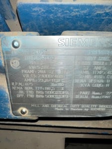 7.5 HP 875 RPM Siemens, Frame 284TZ, 230/460 Volts, Squirrel Cage, electrically OK