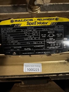 15 HP 1180 RPM Baldor, Frame 284T, 230/460 Volts, Squirrel Cage, refurbished