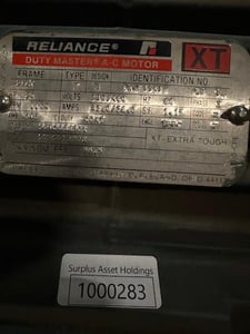 20 HP 1170 RPM Reliance, Fr. 284T, 230/460 Volts, Squirrel Cage, EOK