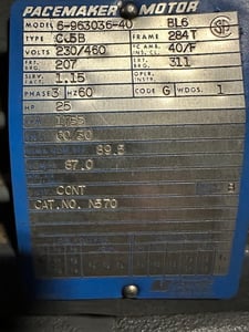 25 HP 1755 RPM Magnetek, Fr. 284T, 230/460 Volts, Squirrel Cage, EOK