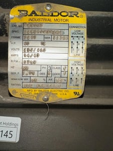 40 HP 17860 RPM Baldor, Frame 324T, 230/460 Volts, Squirrel Cage, electrically OK