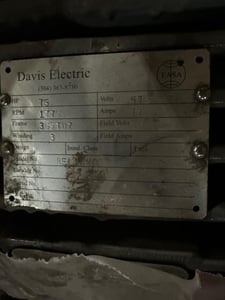 75 HP 1775 RPM Reliance, Frame 365TDZ, 575 Volts, Squirrel Cage, Refurb