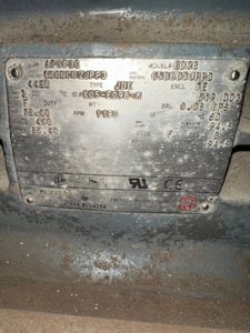 75 HP 1190 RPM Emerson, Frame 445U, 460 Volts, Squirrel Cage, electrically OK