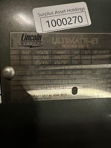 75 HP 1185 RPM Lincoln Motors, Frame 485T, 230/460 Volts, Squirrel Cage, Refurb