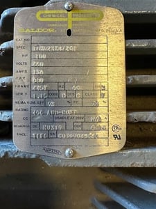 100 HP 880 RPM Baldor, Fr. 445T , 460 Volts, Squirrel Cage, EOK