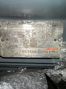125 HP 3575 RPM GE, Fr. 444TS, 460 Volts, Squirrel Cage, Refurb