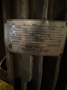 150 HP 1783 RPM US Electric, Fr. 447TP, 460 Volts, Verticle Pump, EOK