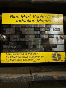 150 HP 1192 RPM Blue Max, Frame 447/9T, 460 Volts, Induction Motor, electrically OK