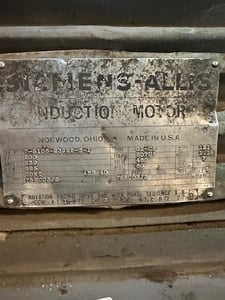 200 HP 885 RPM Siemens, Fr. 507US, 460 Volts, Squirrel Cage, EOK