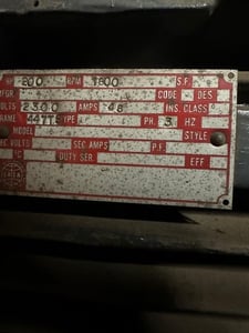 200 HP 1800 RPM GE, Fr. 447TS, 2300 Volts, Squirrel Cage, EOK