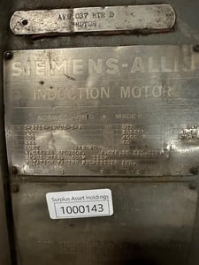 700 HP 885 RPM Siemens, Fr. 302286, 4000 Volts, Squirrel Cage, Refurb