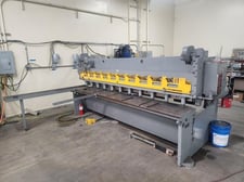 3/8" x 10' Lodge & Shipley Shear, 1" x 4" x 124" blade, 11 holddown