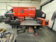 33 Ton, Amada #Pega-345-Queen, CNC turret punch, 40" x50" sheet, Fanuc 04PC, 2 work clamps, ball transfer