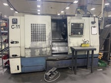 Hwacheon #Hi-Echo-35, CNC lathe, 2-Axis, 23.6" swing, 12" chuck, 50" machining length, tailstock, 2002