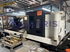 Mazak #Quick-Turn-Nexus-450, CNC lathe, 120" centers, 7" bar, SMW front mount air chuck, 2013