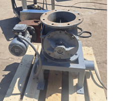 10" Nord Gear Corp. #SK32-80LP/4, rotary airlock valve, Stainless rotor, 1 HP, 2018