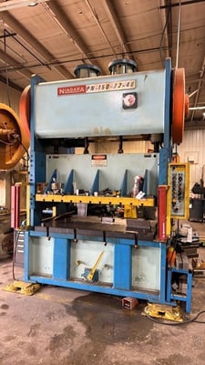 150 Ton, Niagara #PN-150-72-48, straight side double crank press, Shadow II light curtains, floor mounts, 1965