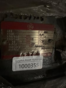 125 HP 1160 RPM General Electric, Frame 445TZ, 230/460 Volts, Squirrel Cage, Refurb
