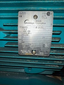 15 HP 1170 RPM Invensys, Frame W-DA160LV, 230/460 Volts, Squirrel Cage, electrically OK