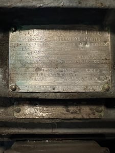 15 HP 1760 RPM General Electric, Frame 284U, 208-220/440 Volts, Induction Motor, electrically OK