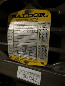 20 HP 1700 RPM Baldor, Frame 256T, 230/460 Volts, Squirrel Cage, electrically OK