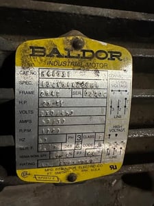 25 HP 1770 RPM Baldor, Frame 284T, 230/460 Volts, Squirrel Cage, electrically OK