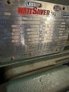 25 HP 1770 RPM Leeson, Frame 284T, 208-230/406 Volts, Squirrel Cage, Refurb