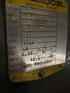 250 HP 1760 RPM Baldor, Frame 445T, 460 Volts, Squirrel Cage, electrically OK