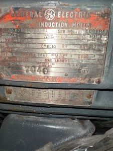 30 HP 1770 RPM General Electric, Frame 286T, 230/460 Volts, Squirrel Cage, Refurb